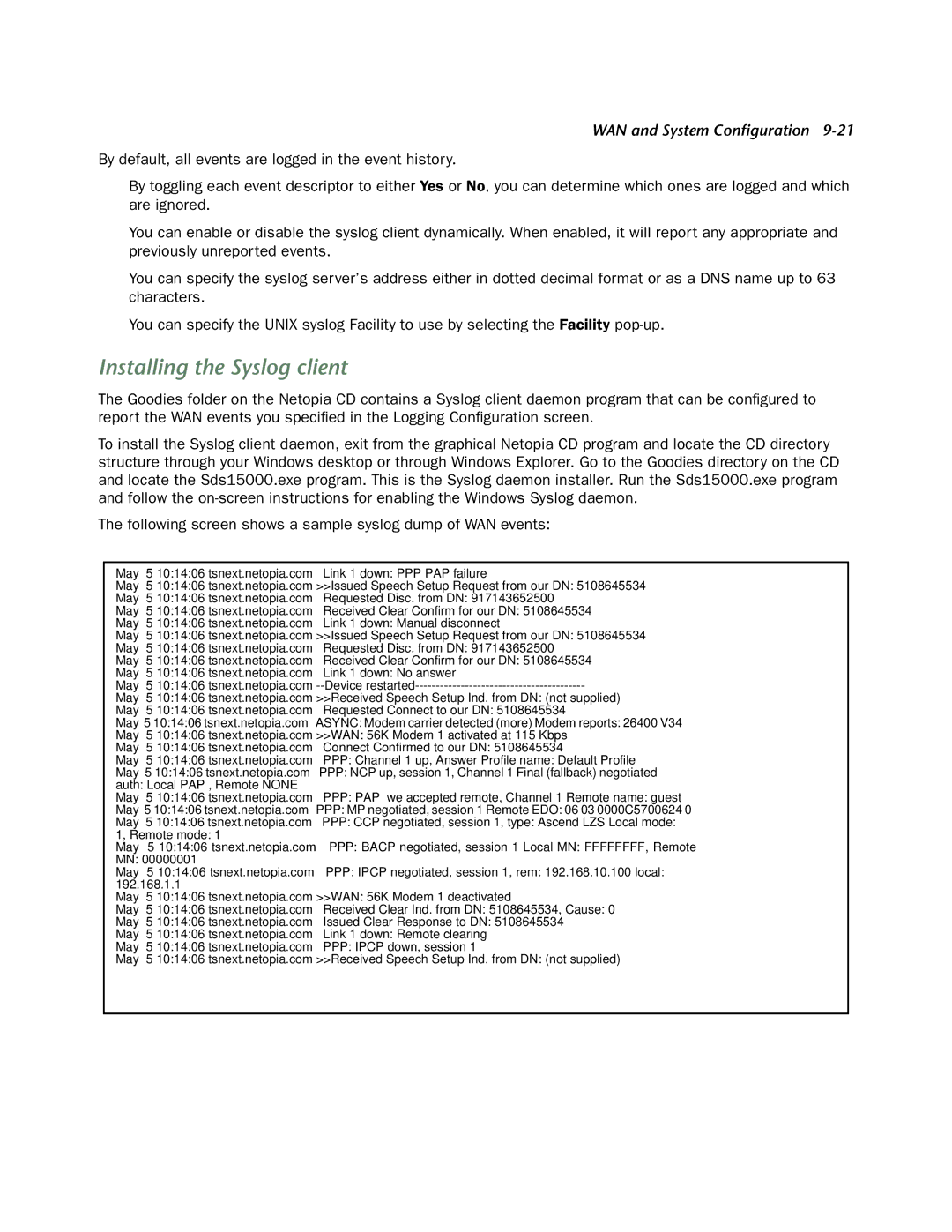 Netopia 4753 manual Installing the Syslog client, Ppp Pap 