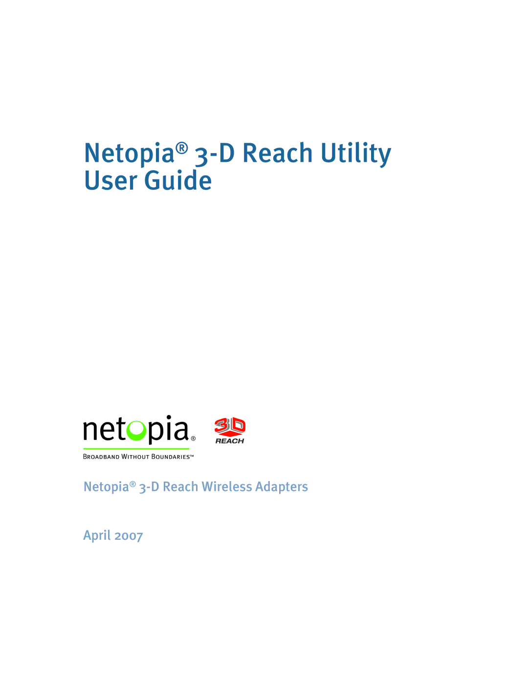 Netopia 6161210-00-01 manual Netopia 3-D Reach Utility User Guide 