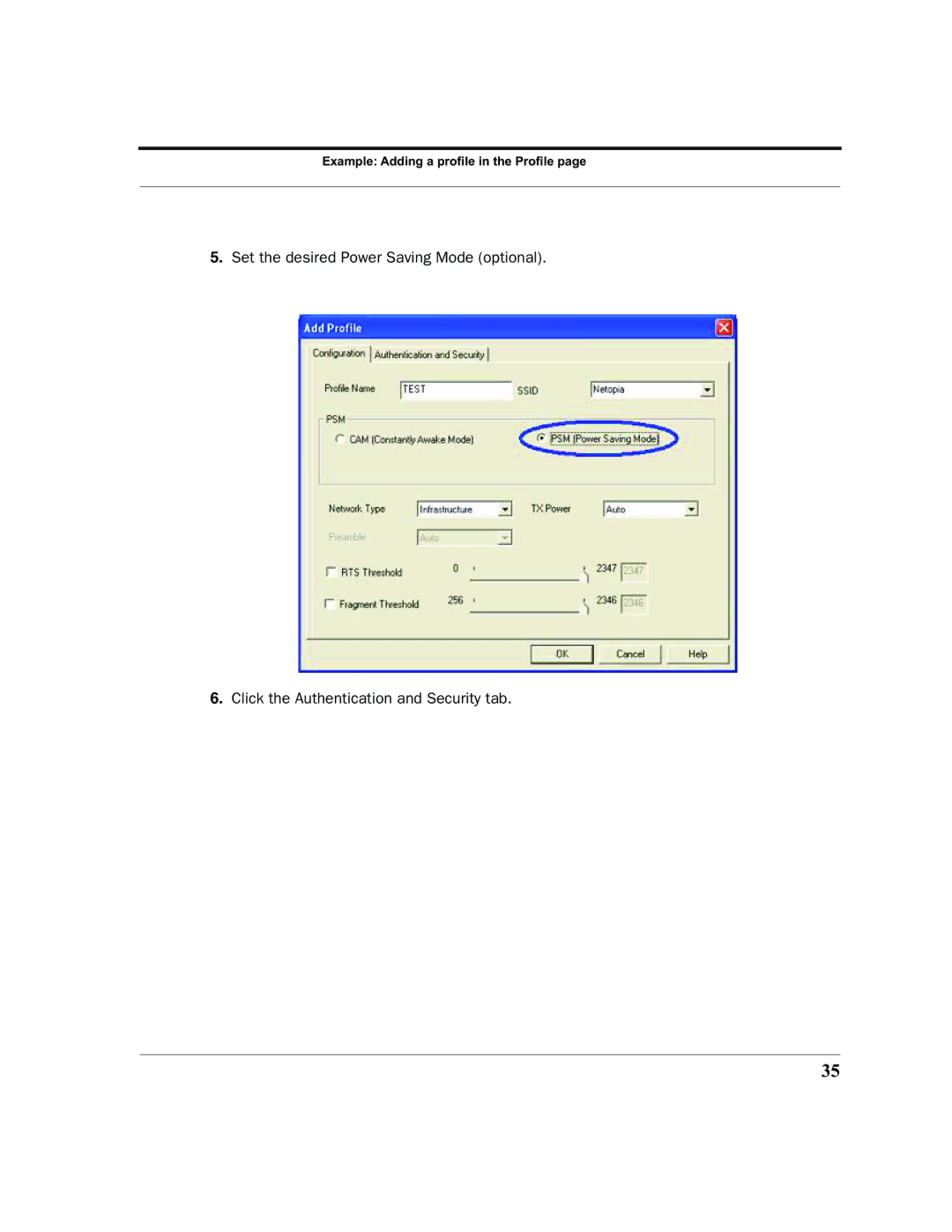 Netopia 6161210-00-01 manual Example Adding a profile in the Profile 