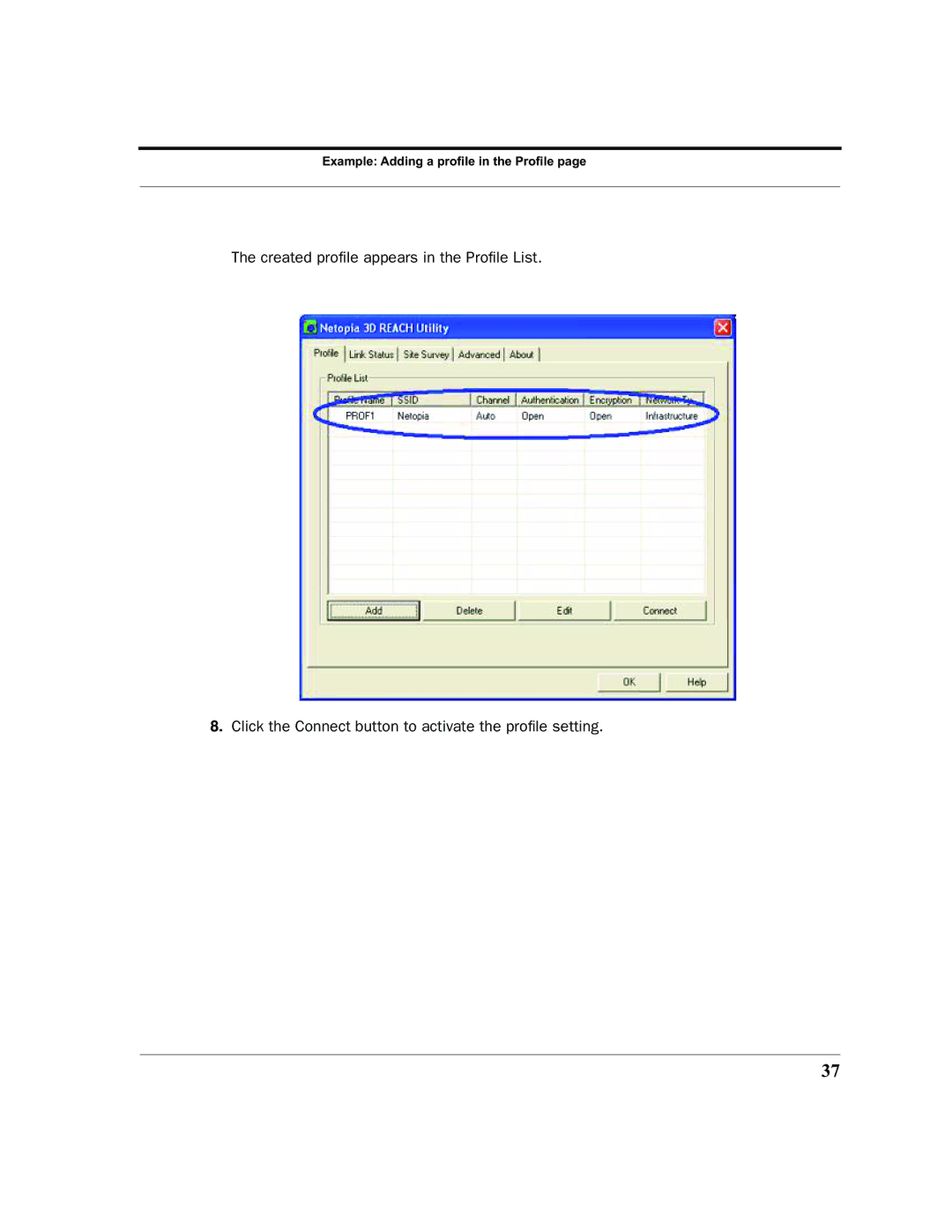 Netopia 6161210-00-01 manual Example Adding a profile in the Profile 