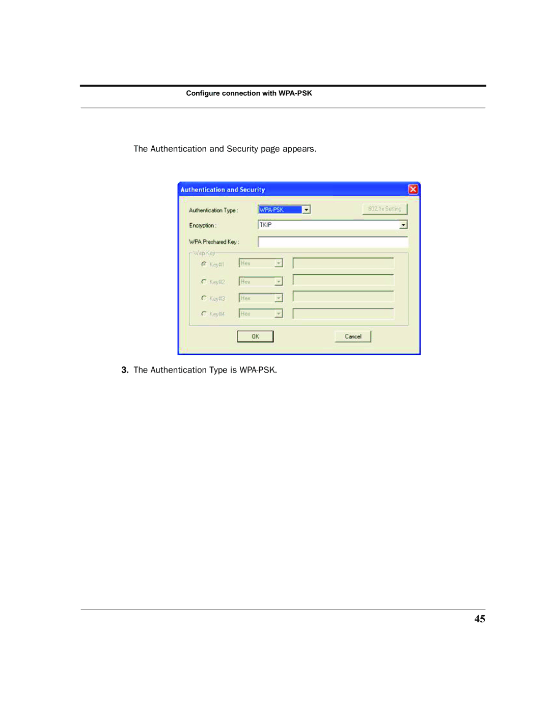 Netopia 6161210-00-01 manual Configure connection with WPA-PSK 