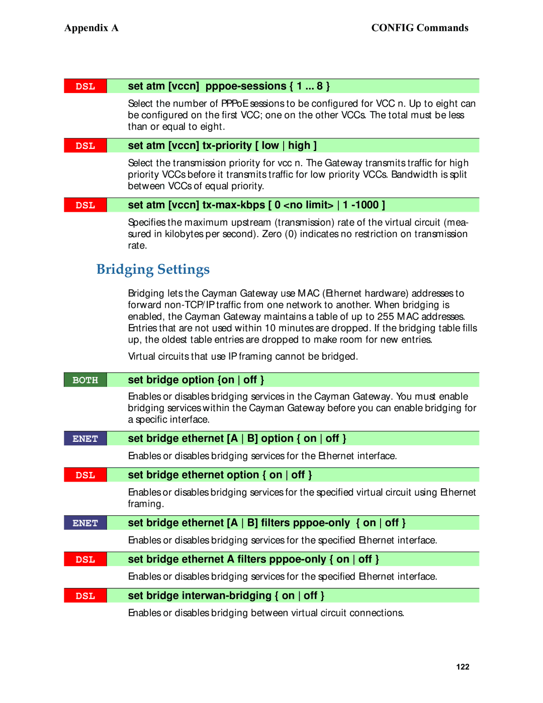 Netopia 6.3 manual Bridging Settings 