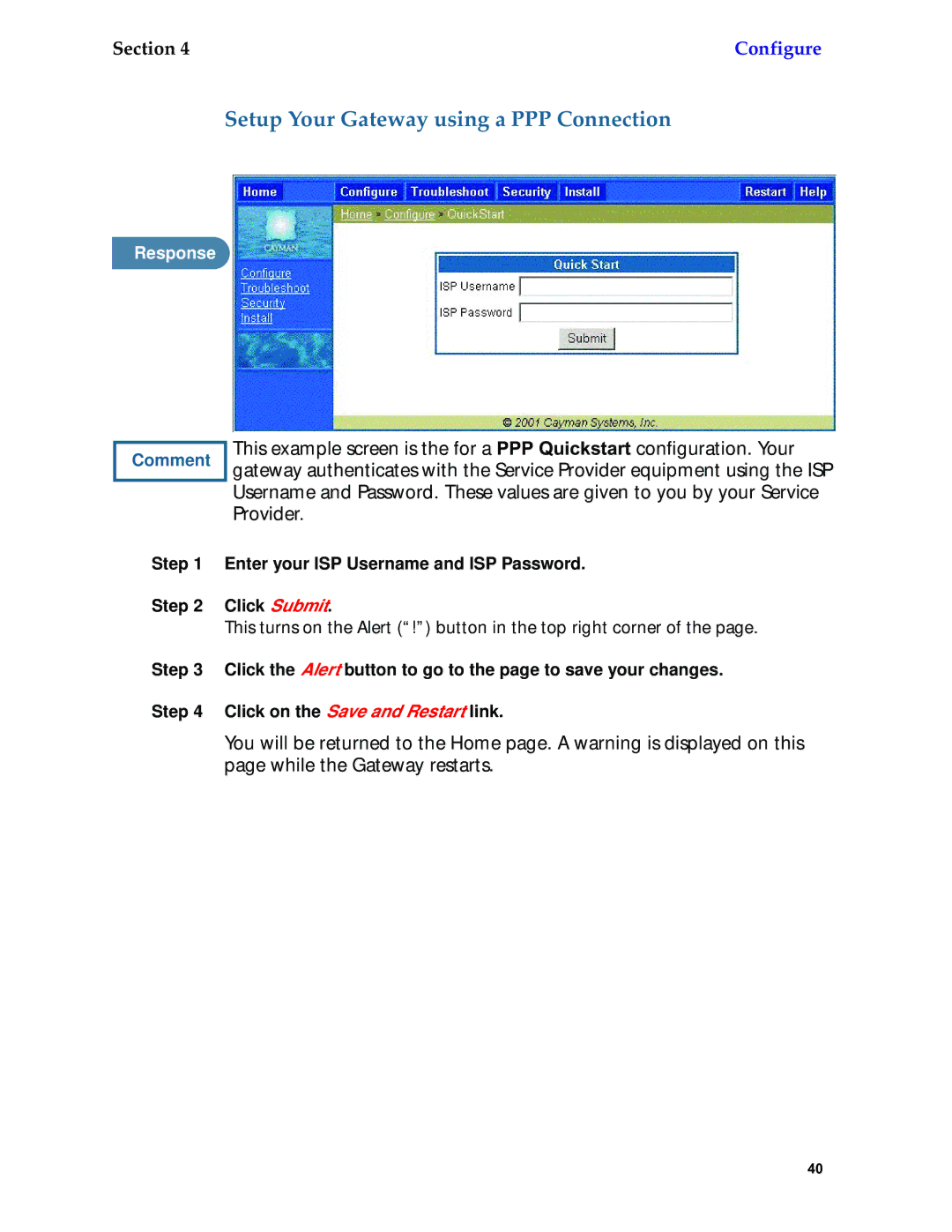 Netopia 6.3 manual Setup Your Gateway using a PPP Connection 