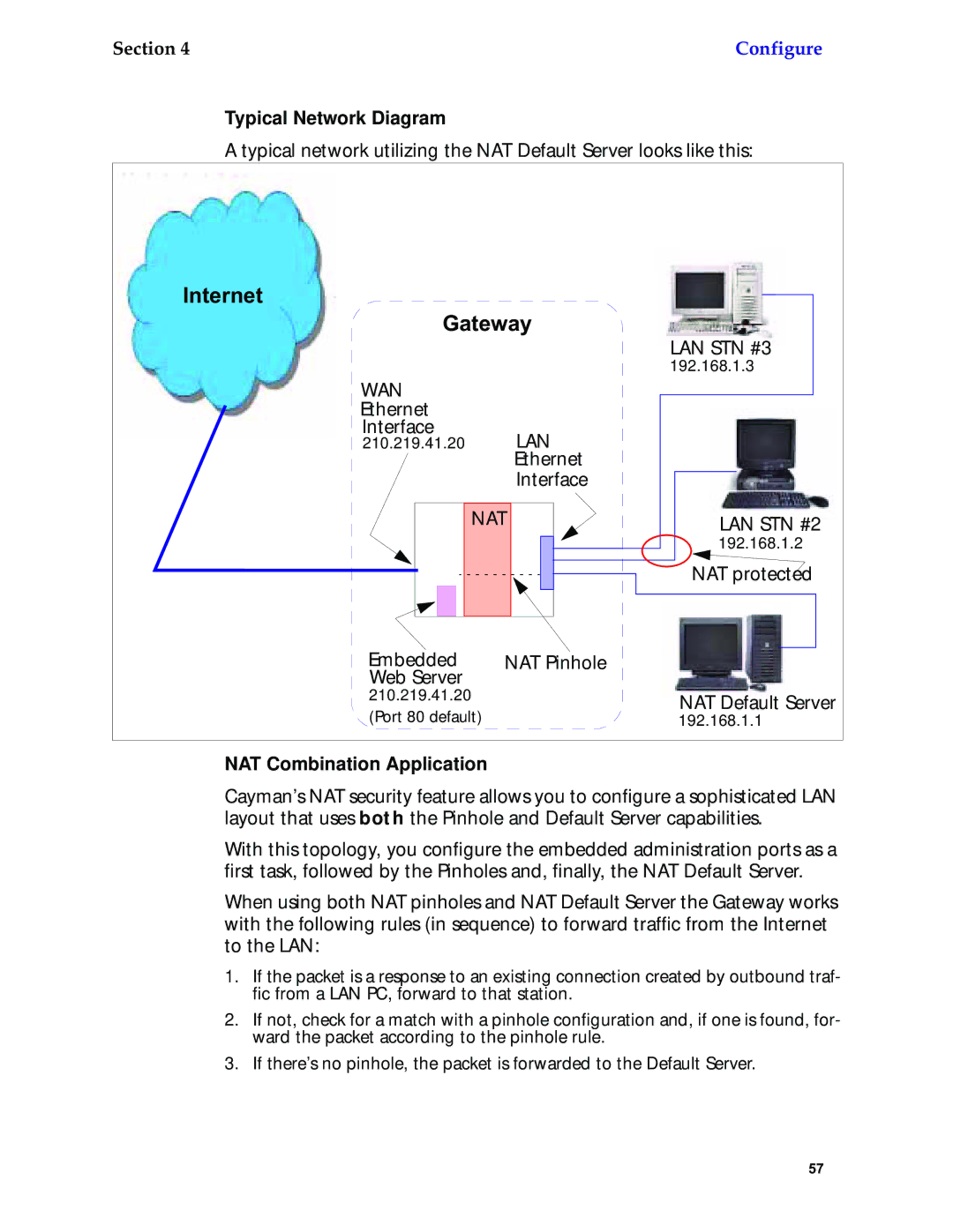 Netopia 6.3 manual Typical Network Diagram, NAT Combination Application 