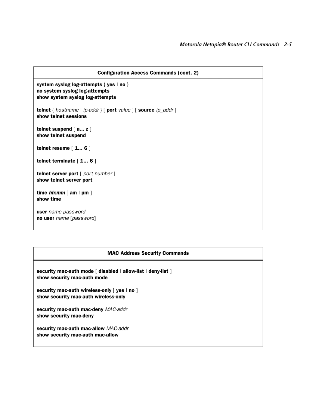 Netopia CLI 874 manual User name password No user name password 