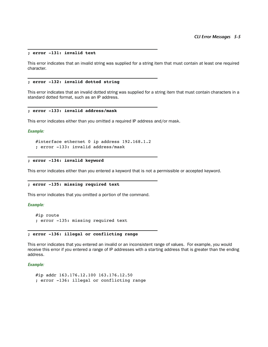 Netopia CLI 874 manual Error -131 invalid text 