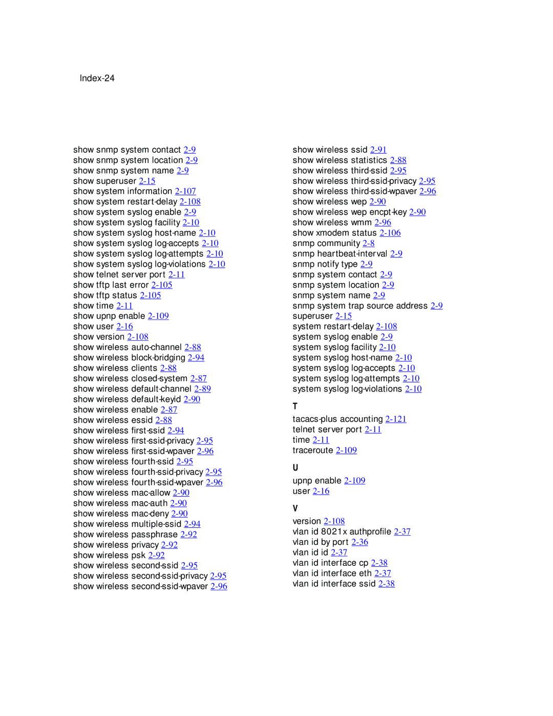 Netopia CLI 874 manual Index-24 