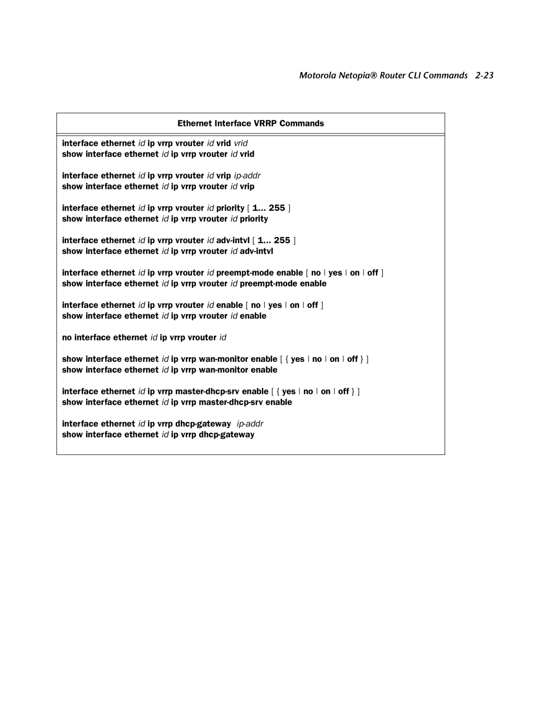 Netopia CLI 874 manual Motorola Netopia Router CLI Commands 