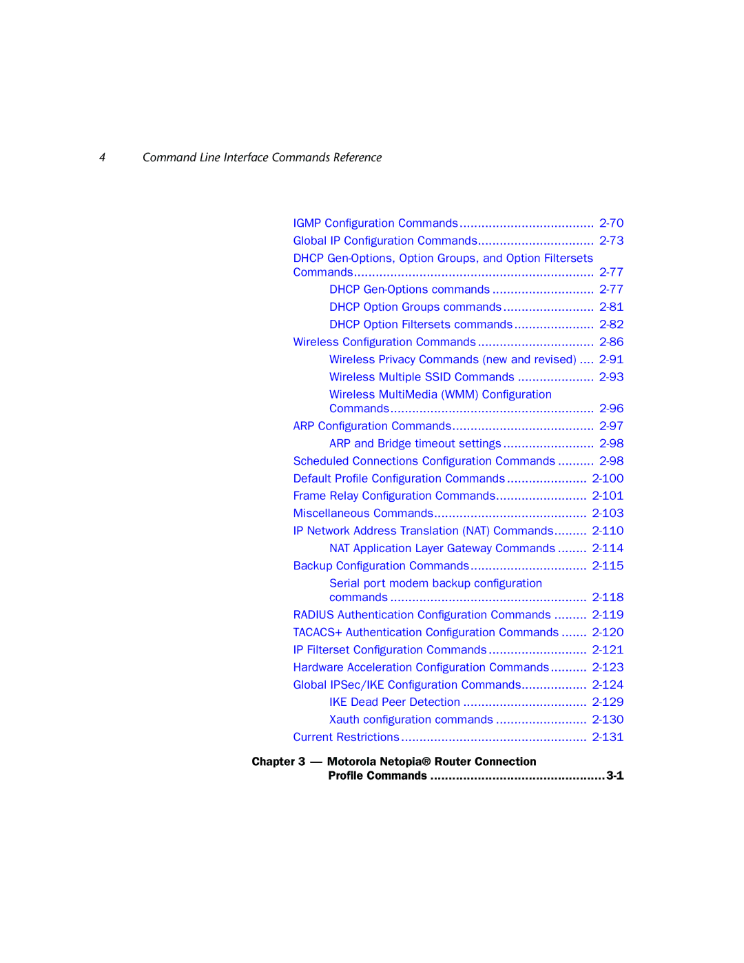 Netopia CLI 874 manual Command Line Interface Commands Reference 