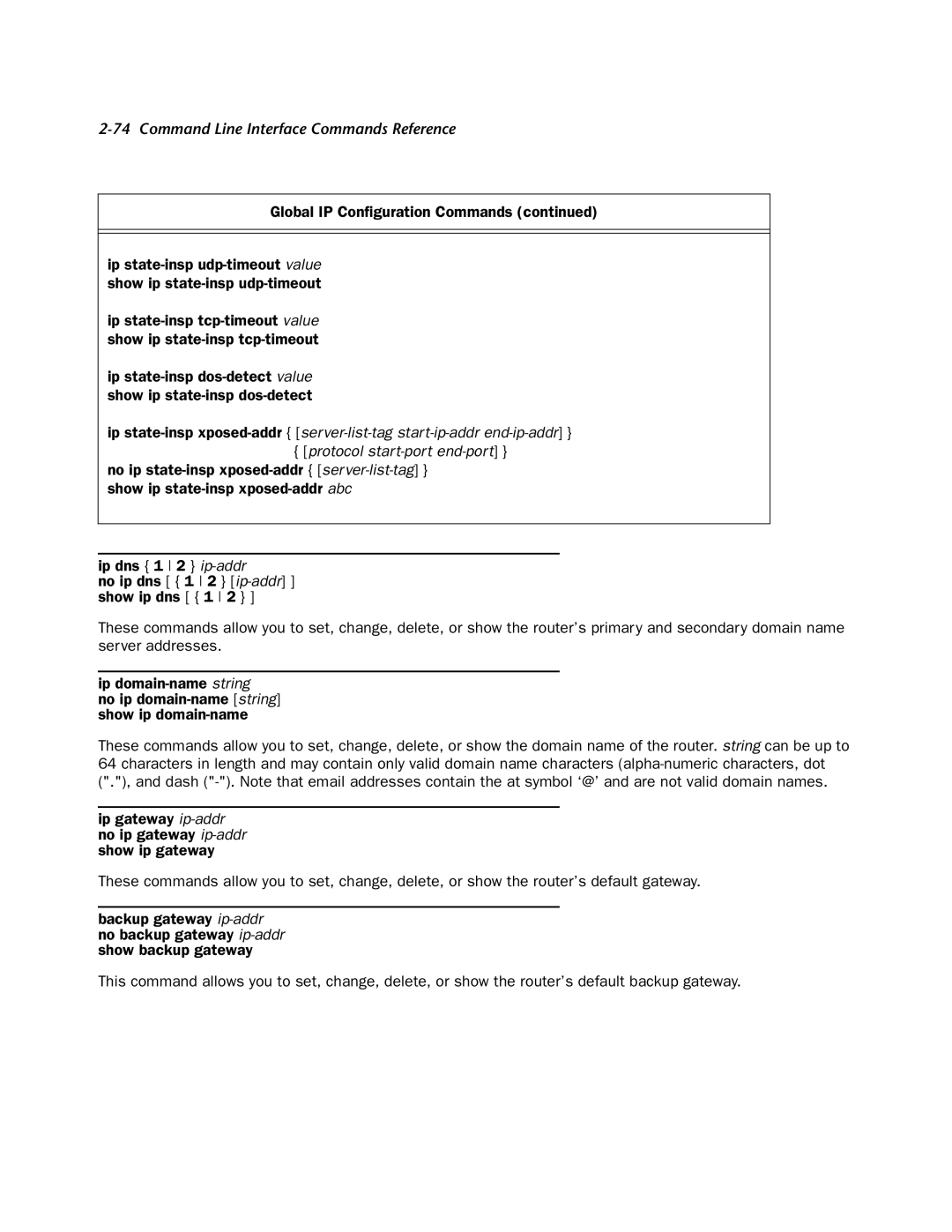 Netopia CLI 874 manual Command Line Interface Commands Reference 