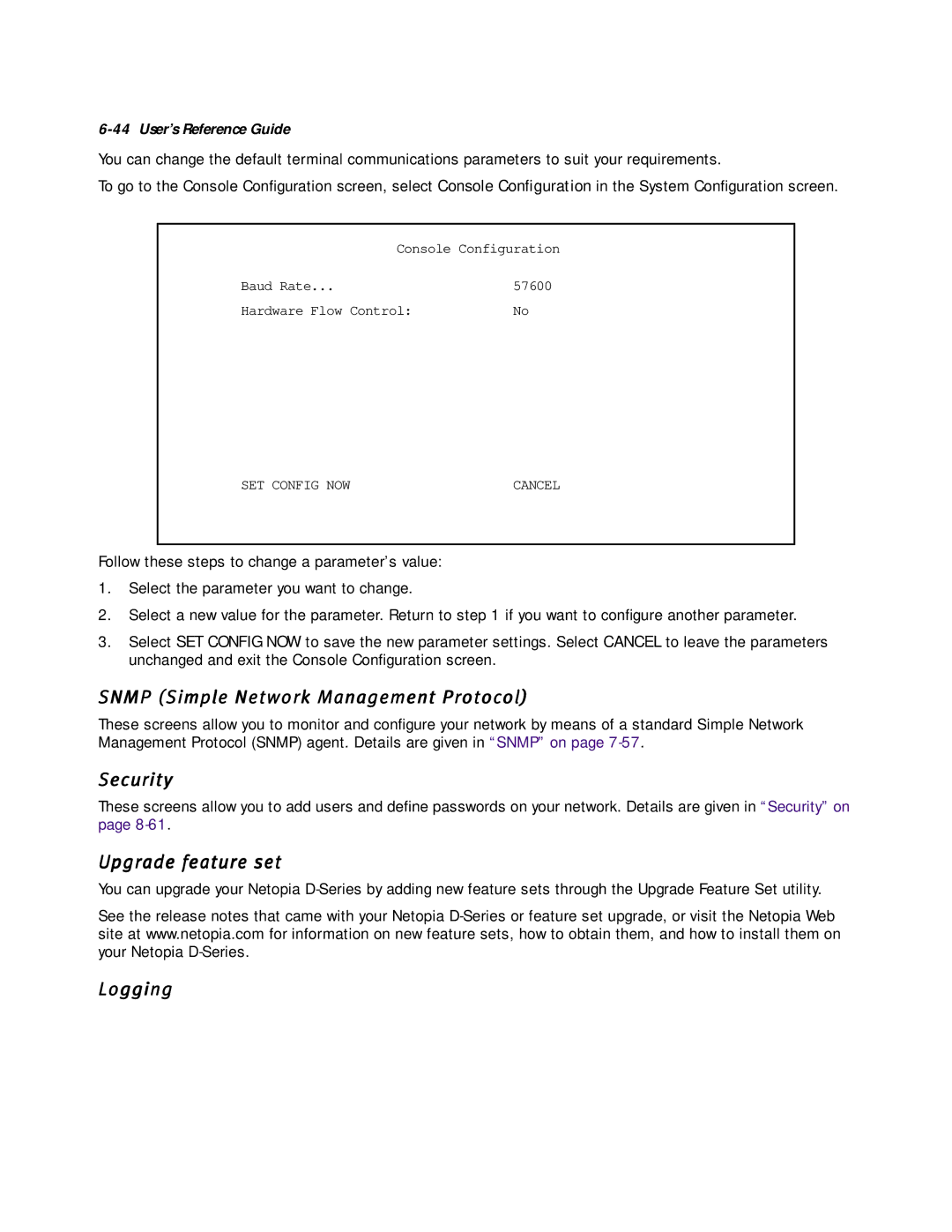 Netopia D7171 SDSL, D7100 SDSL, D3100-I IDSL, D3232 IDSL manual Snmp Simple Network Management Protocol 