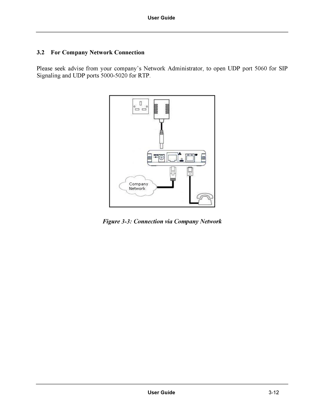 Netopia Network Adapater manual For Company Network Connection, Connection via Company Network 