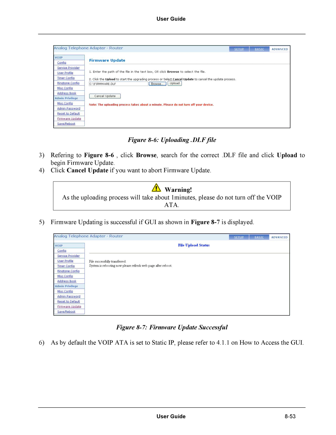 Netopia Network Adapater manual Uploading .DLF file 