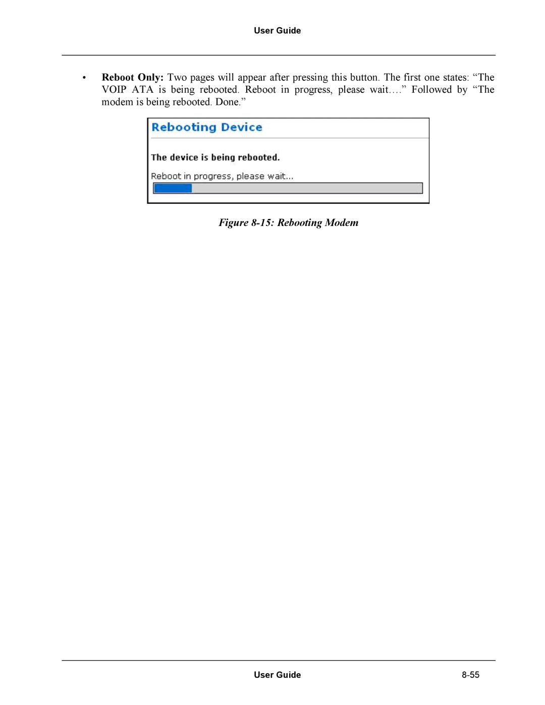 Netopia Network Adapater manual Rebooting Modem 