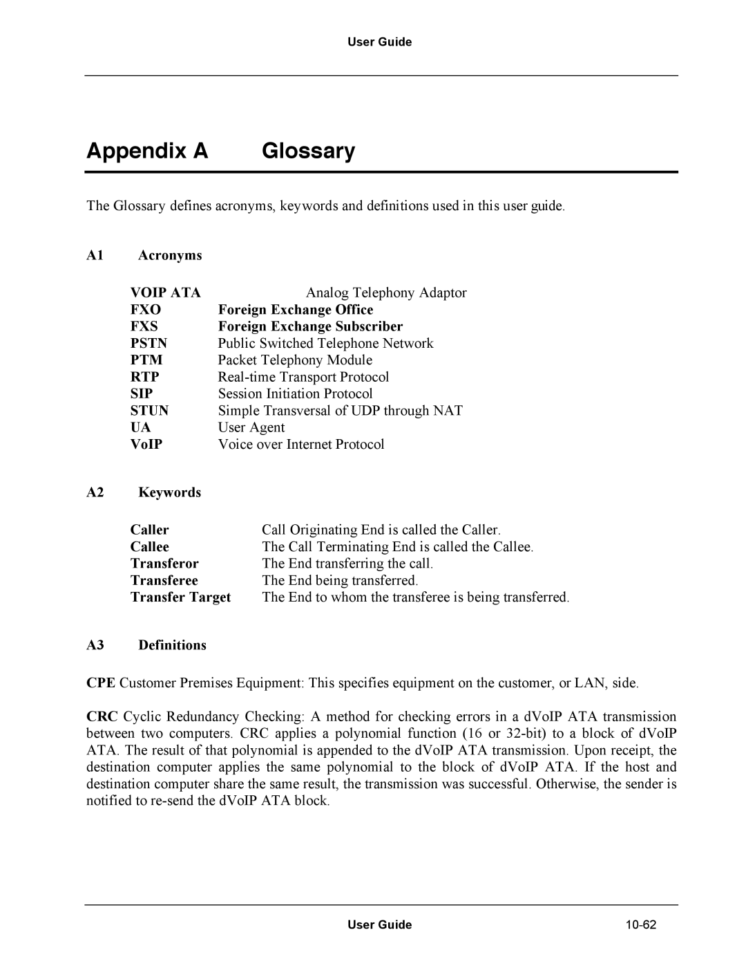 Netopia Network Adapater manual Appendix a Glossary 