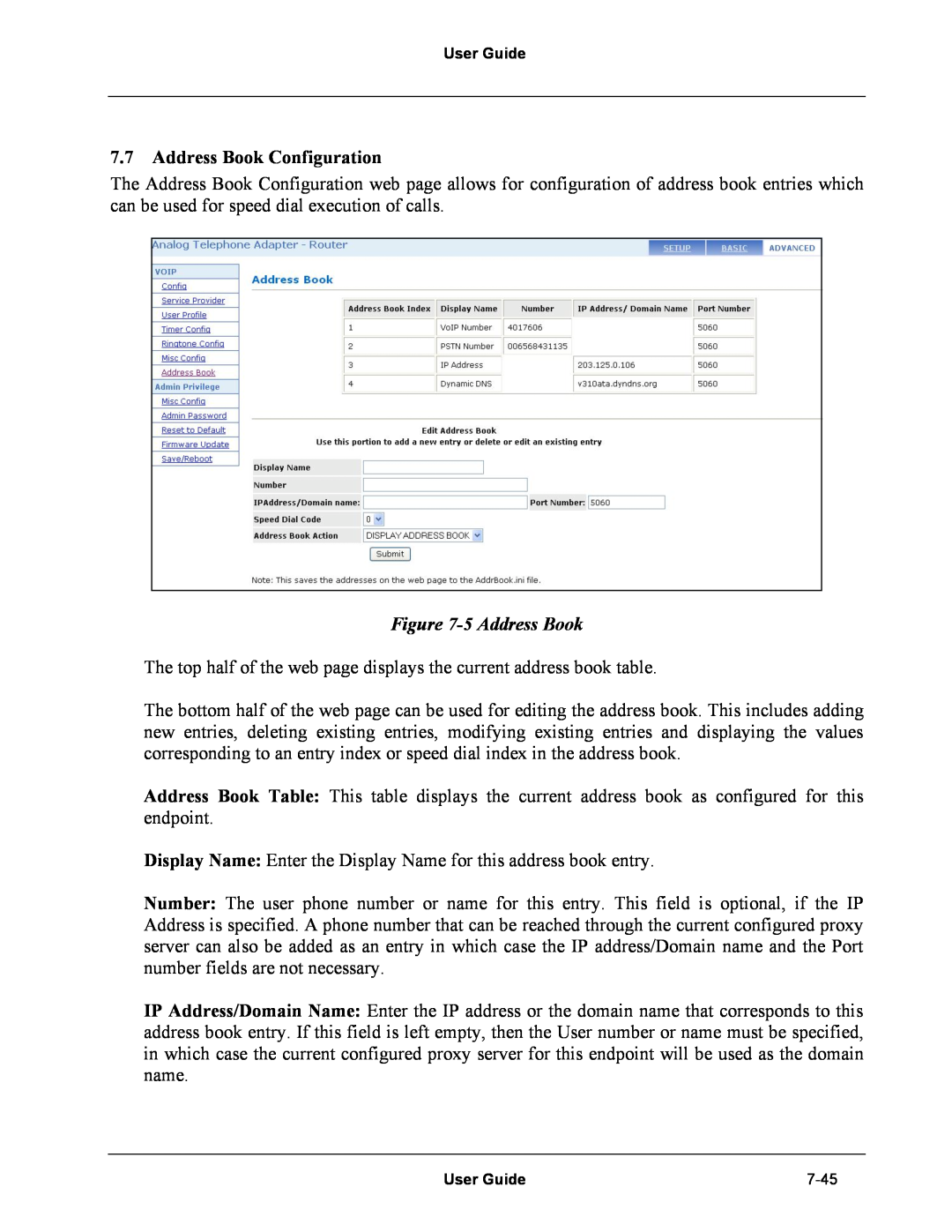 Netopia Network Adapater manual Address Book Configuration, 5 Address Book 