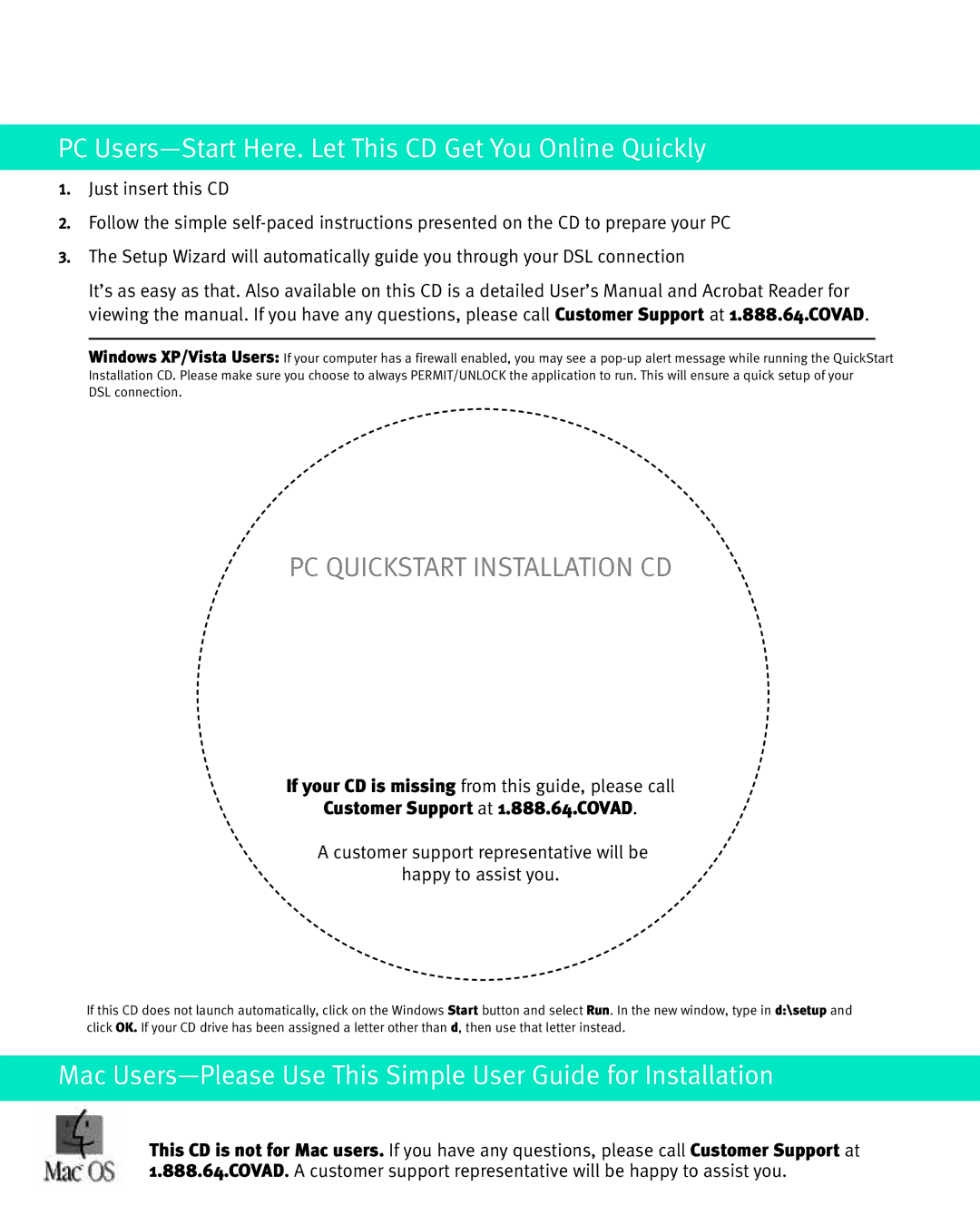 Netopia Network Adapte manual PC Quickstart Installation CD 