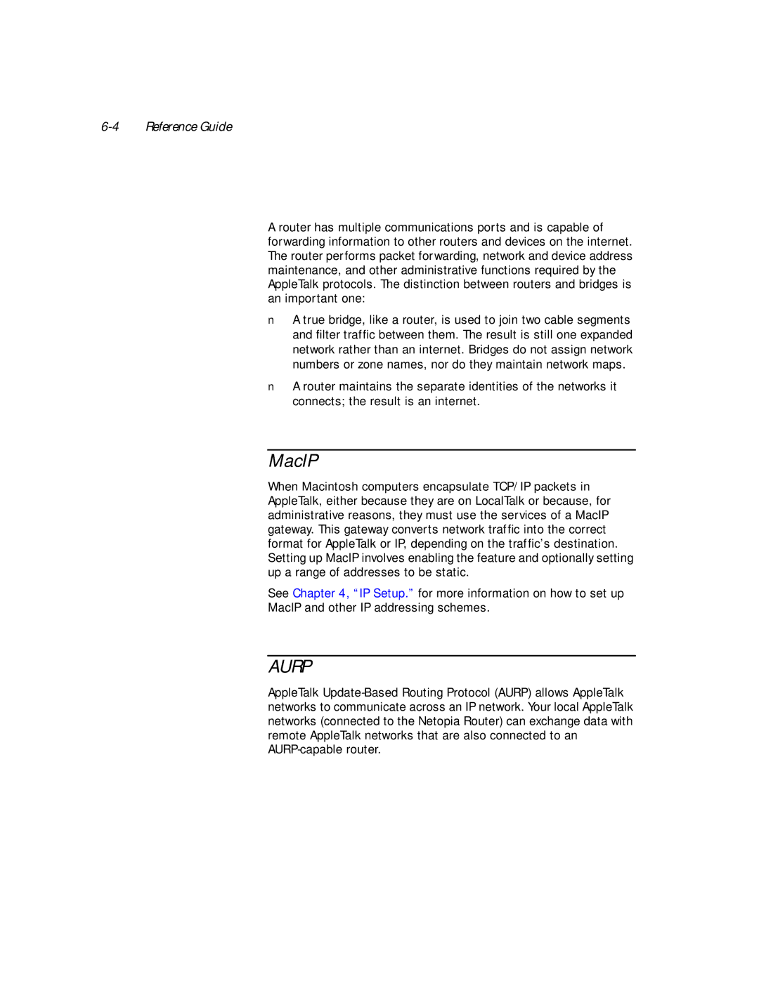 Netopia PN Series manual MacIP, Aurp 