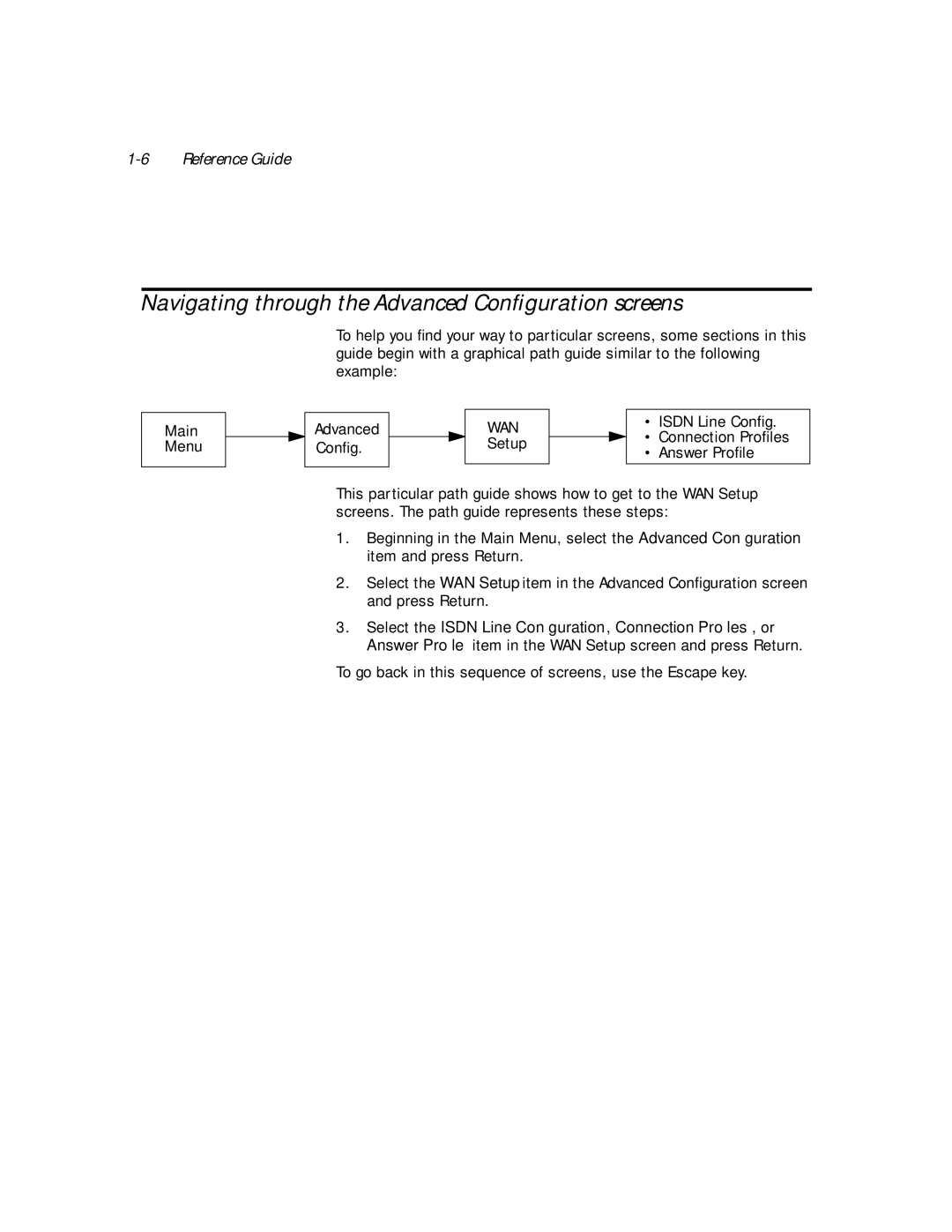 Netopia PN Series manual Navigating through the Advanced Conﬁguration screens 