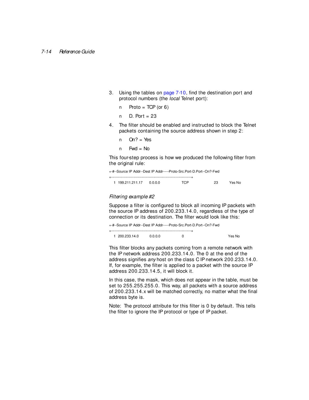 Netopia PN Series manual Reference Guide, Filtering example #2 