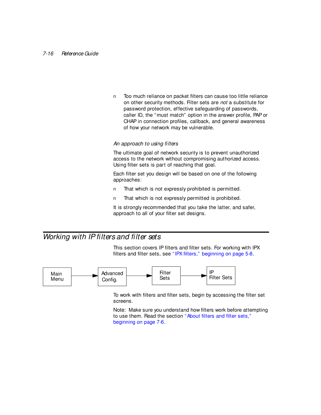 Netopia PN Series manual Working with IP ﬁlters and ﬁlter sets, An approach to using ﬁlters 