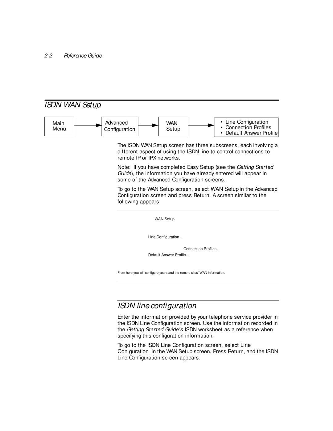 Netopia PN Series manual Isdn WAN Setup, Isdn line conﬁguration 