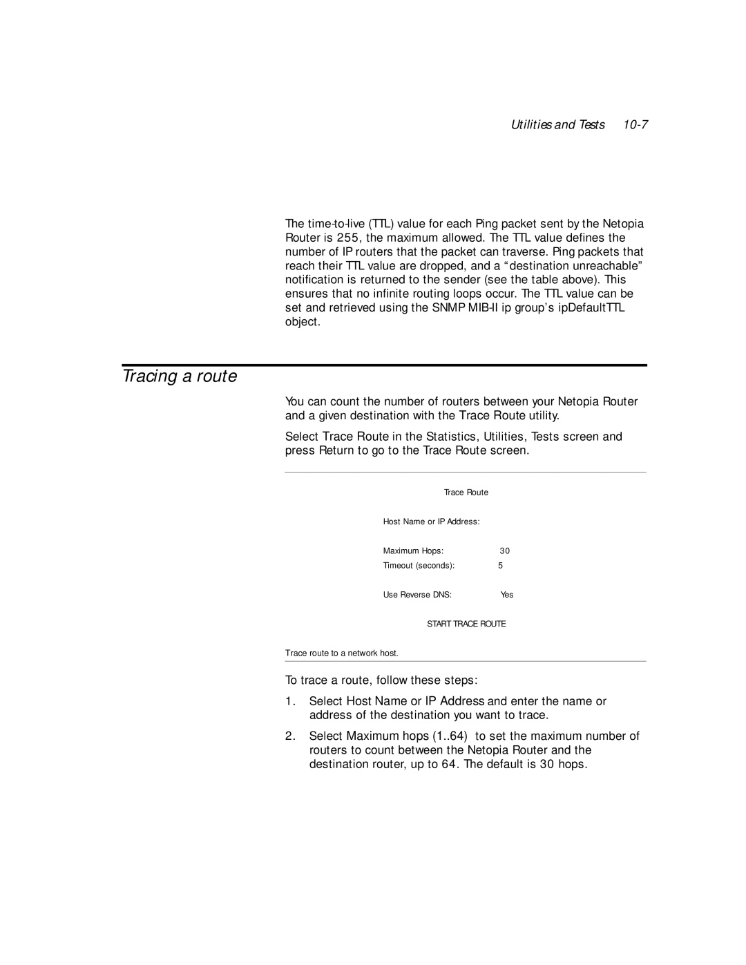 Netopia PN Series manual Tracing a route 