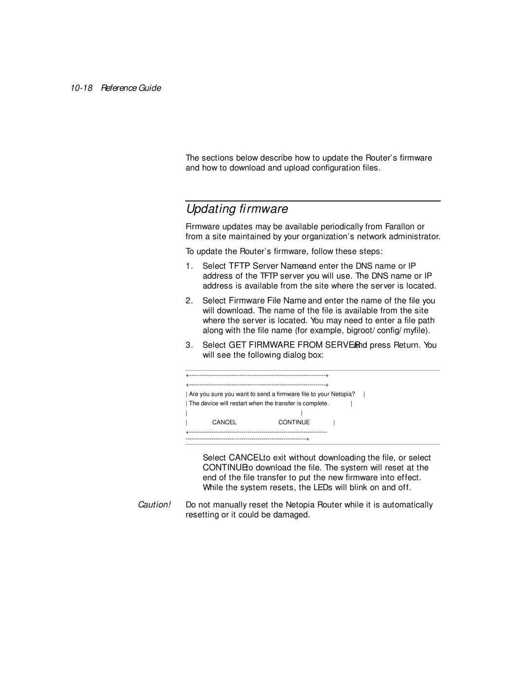 Netopia PN Series manual Updating ﬁrmware 