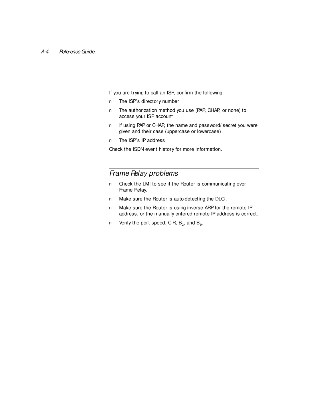 Netopia PN Series manual Frame Relay problems 