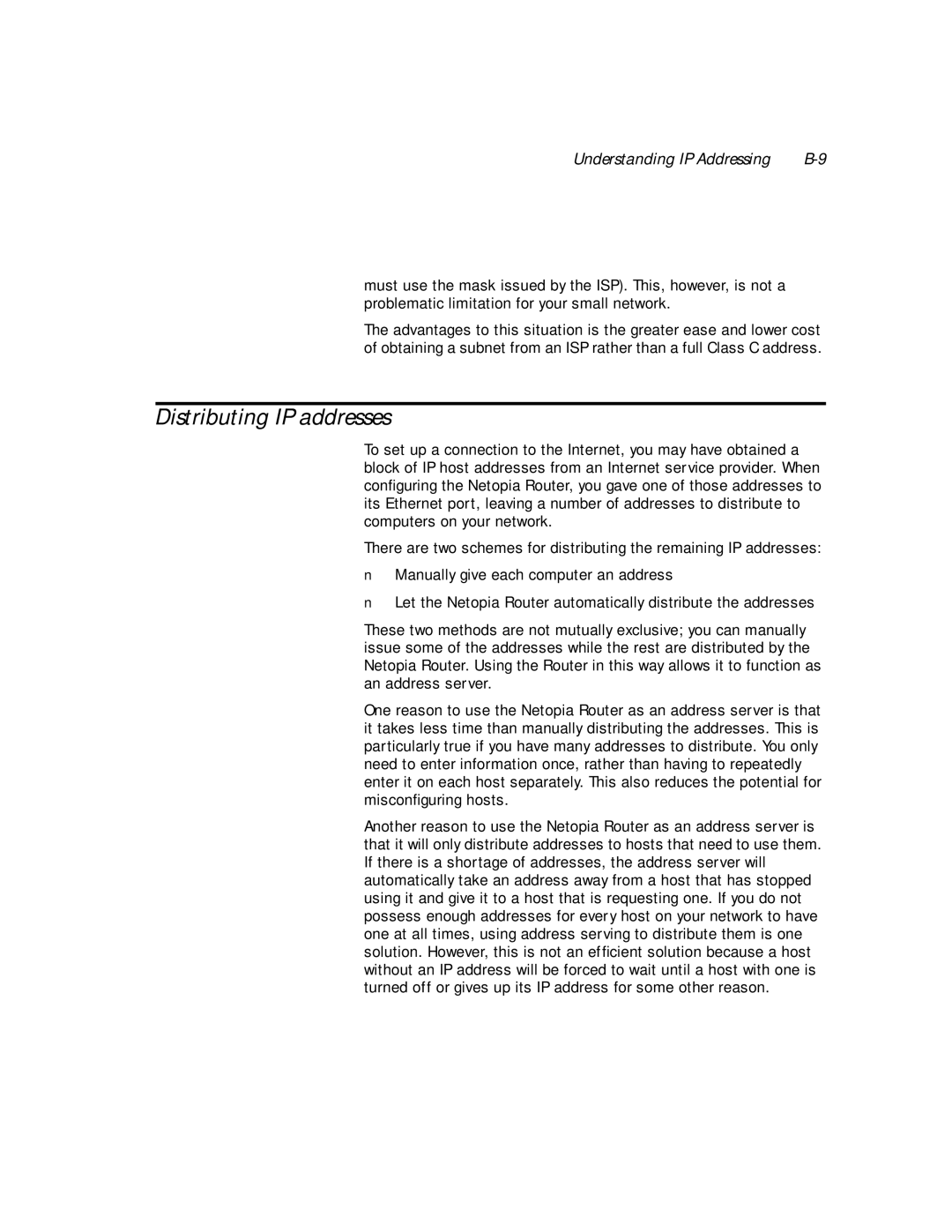 Netopia PN Series manual Distributing IP addresses 