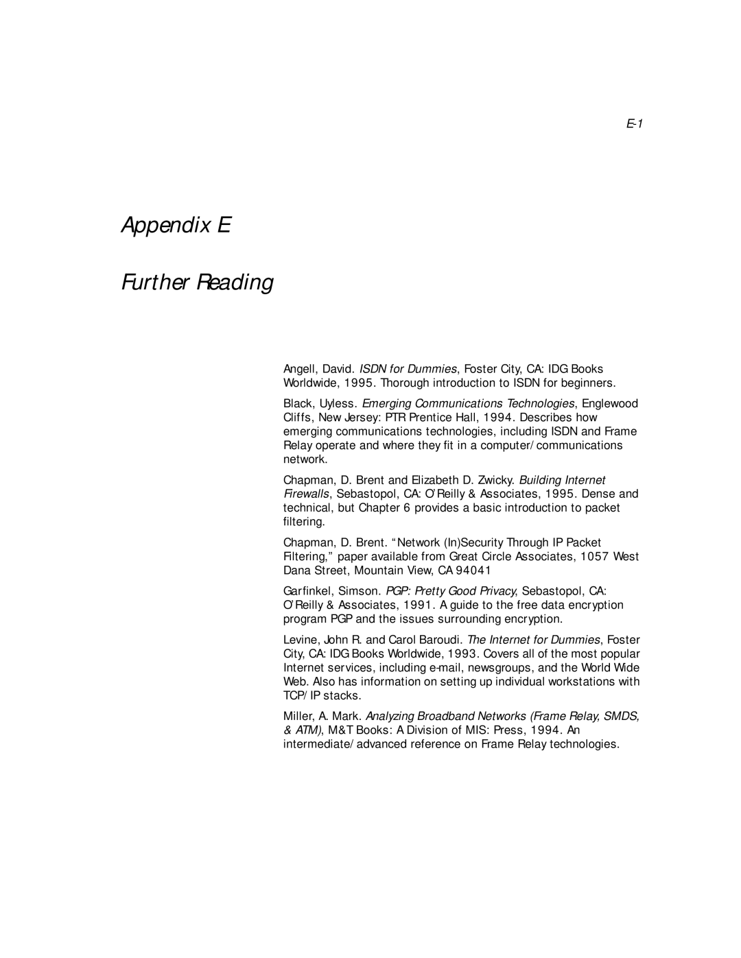 Netopia PN Series manual Appendix E Further Reading 