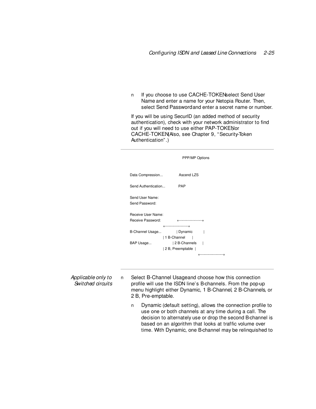 Netopia PN Series manual Select B-Channel Usage and choose how this connection 