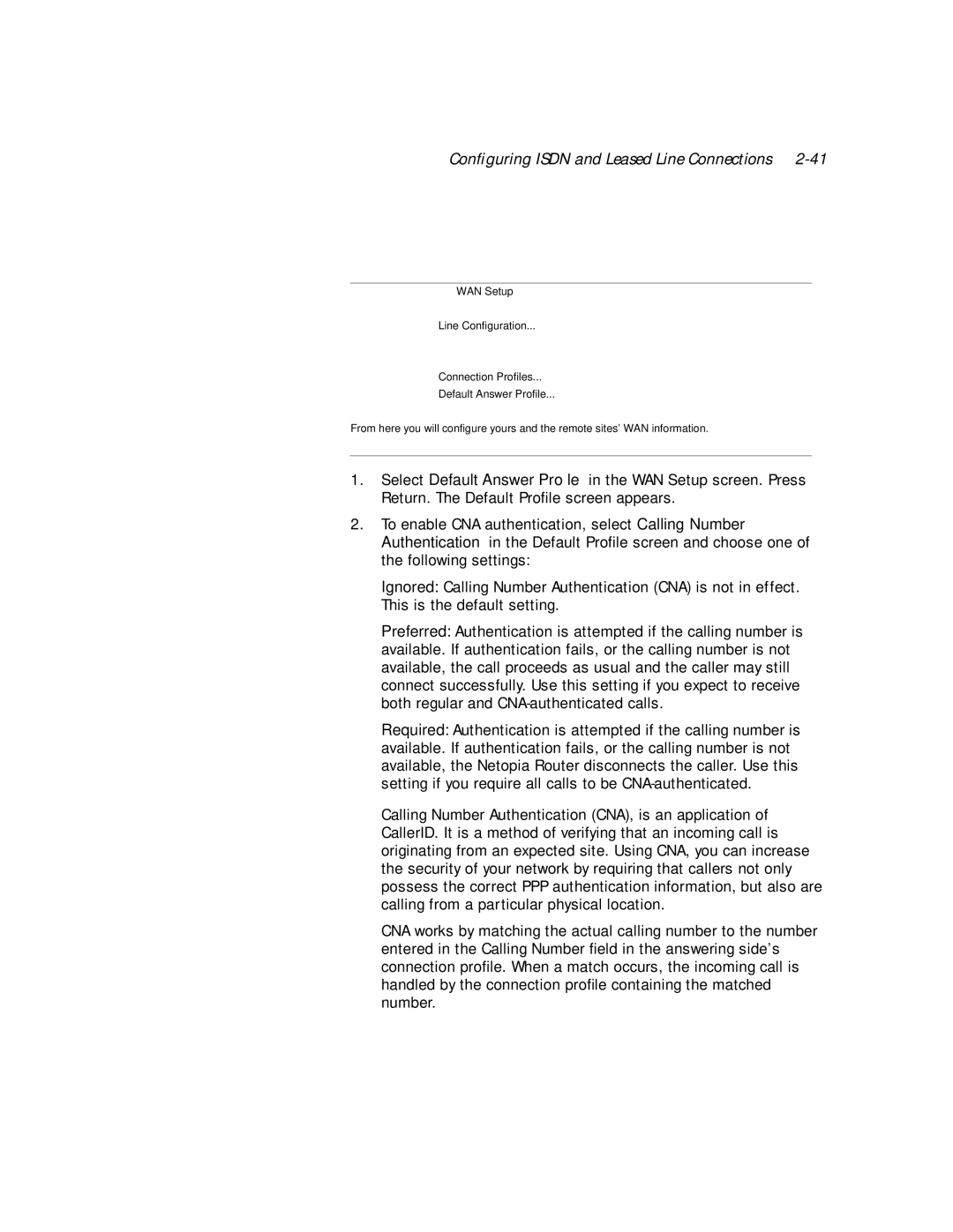 Netopia PN Series manual Conﬁguring Isdn and Leased Line Connections 