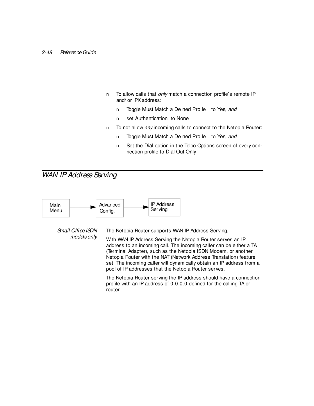 Netopia PN Series manual WAN IP Address Serving, Reference Guide 