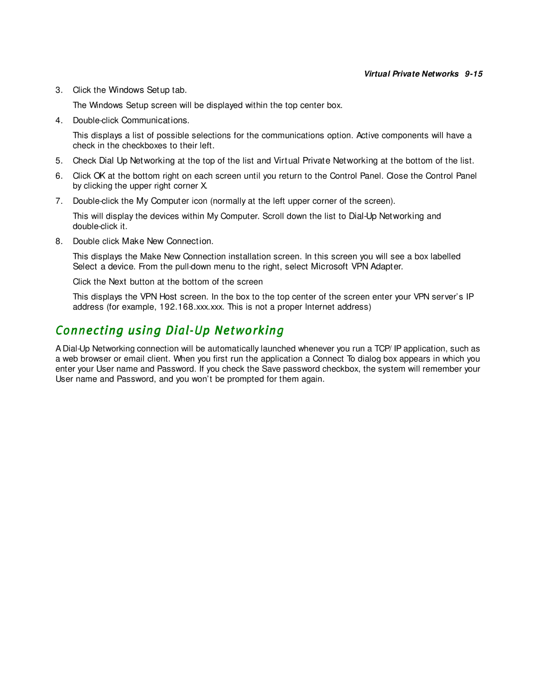 Netopia R2020 manual Connecting using Dial-Up Networking 