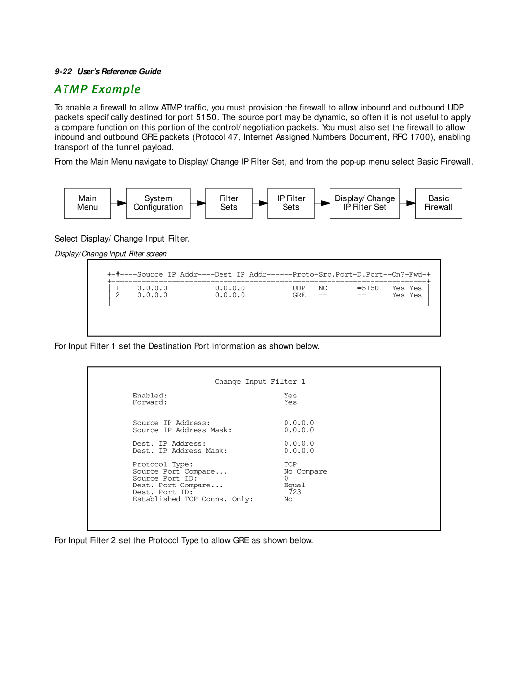 Netopia R2020 manual Atmp Example 