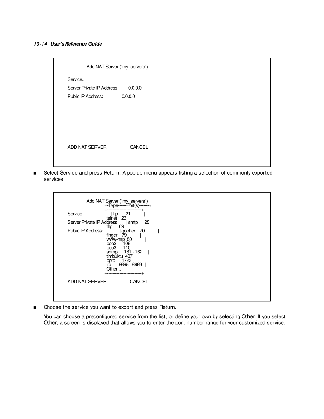 Netopia R2020 manual ADD NAT Server 