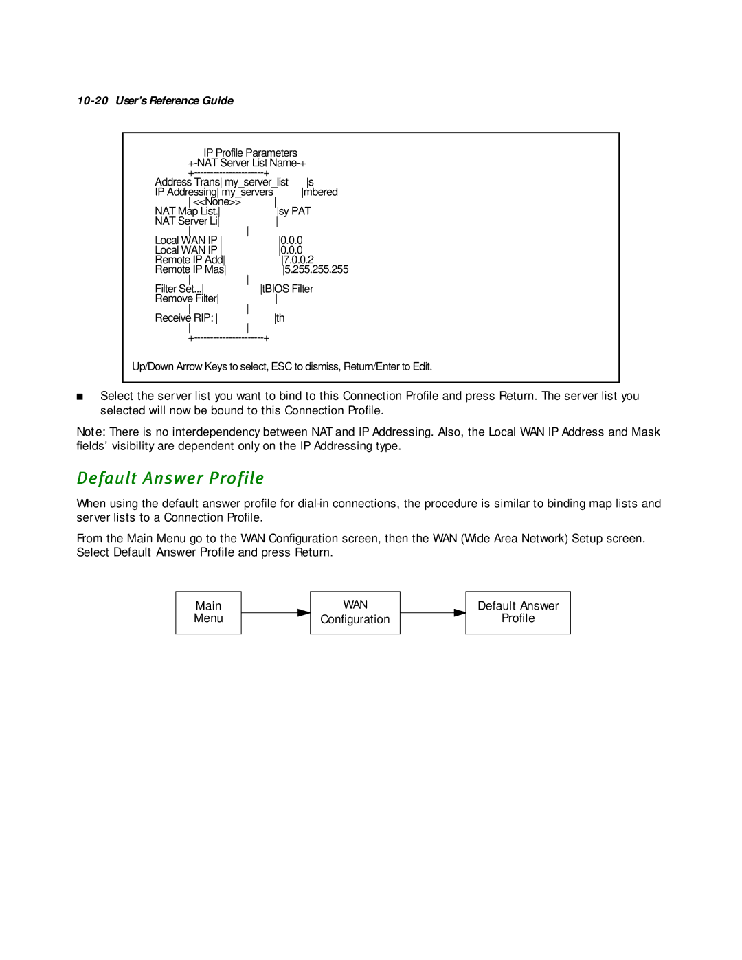 Netopia R2020 manual Configuration Default Answer Profile 