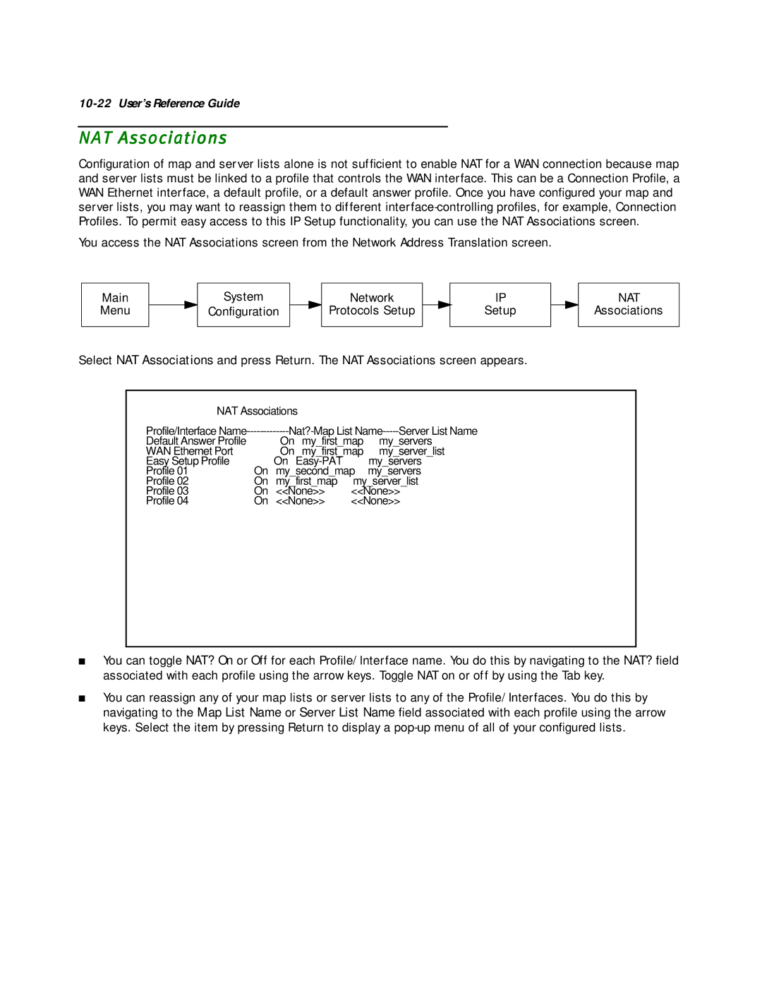 Netopia R2020 manual NAT Associations 