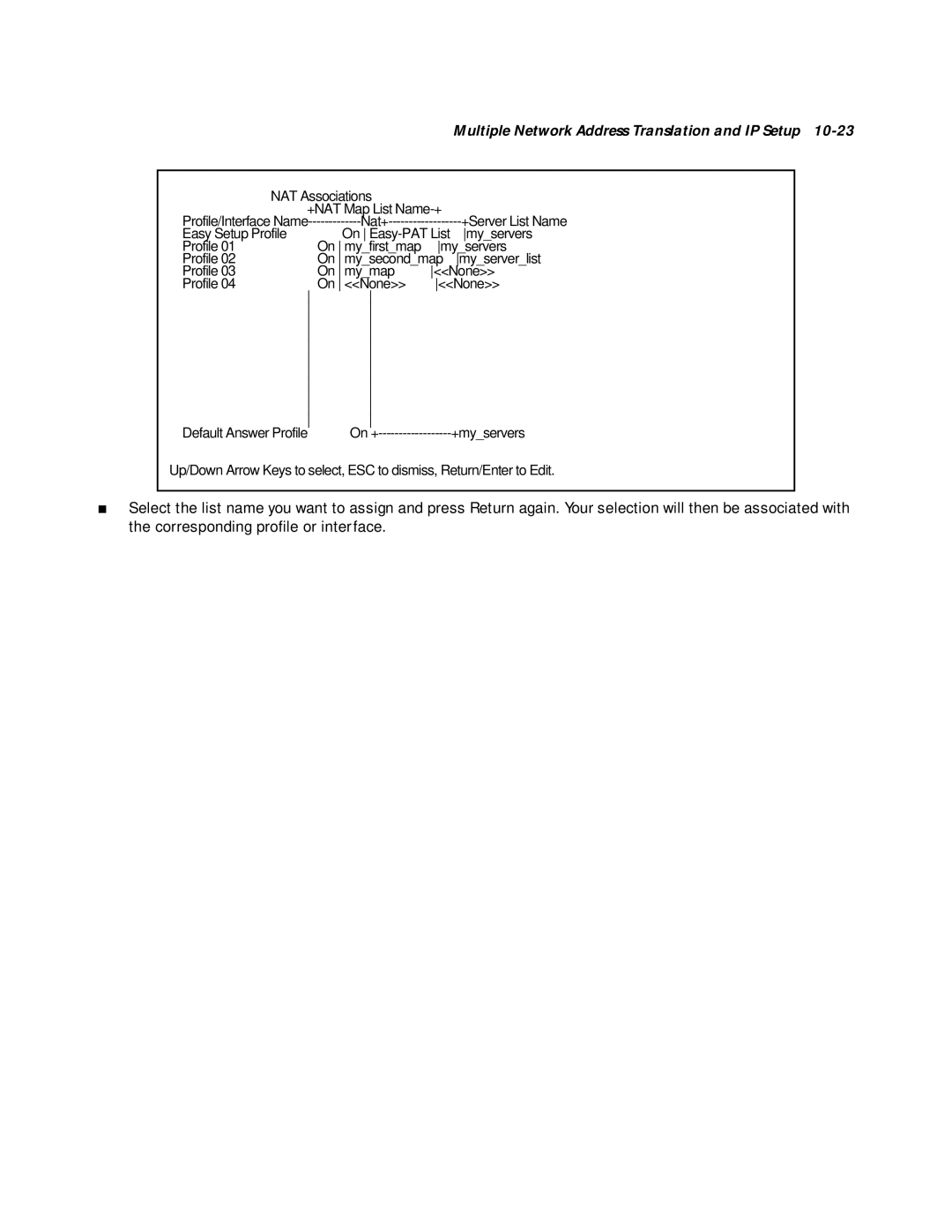 Netopia R2020 manual NAT Associations +NAT Map List Name-+ 