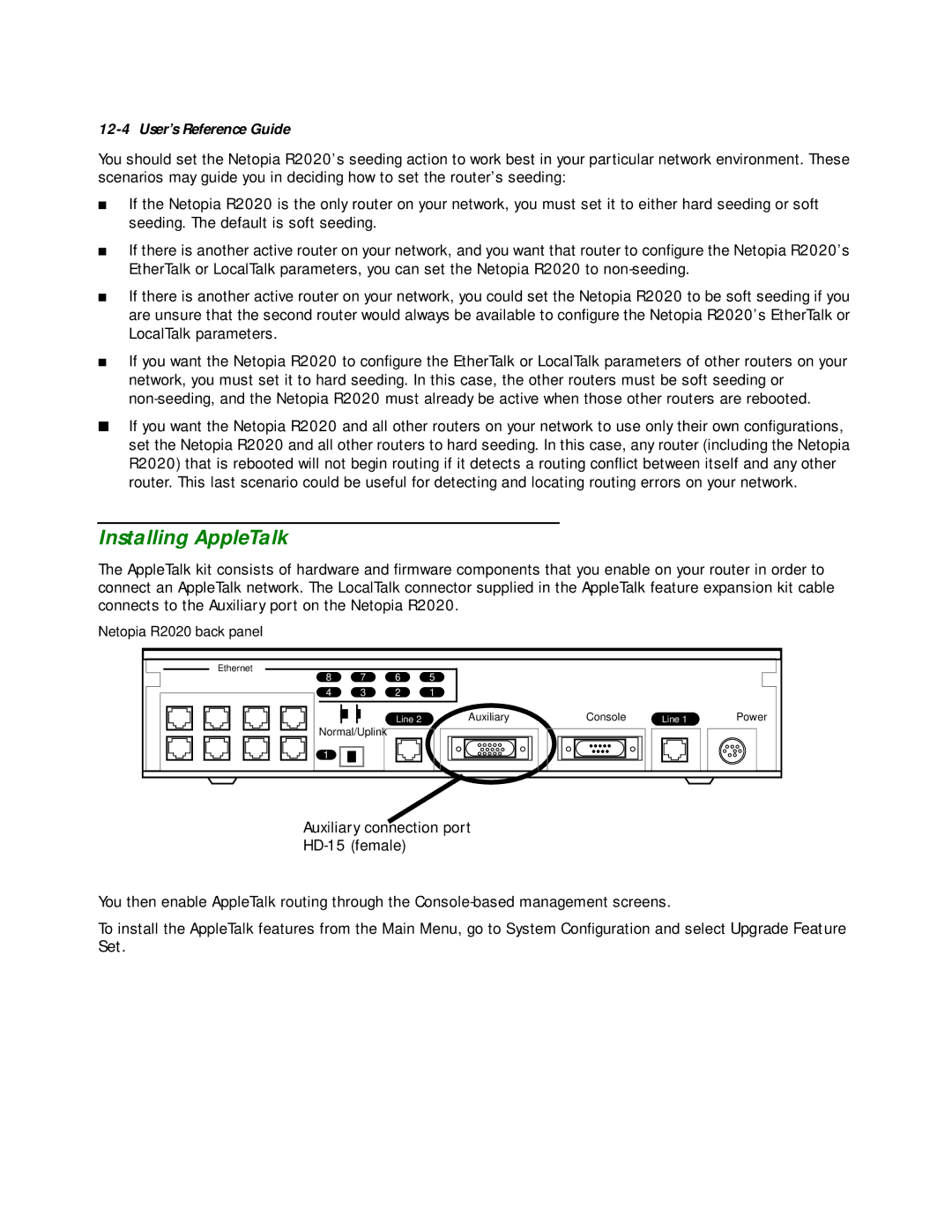 Netopia R2020 manual Installing AppleTalk 