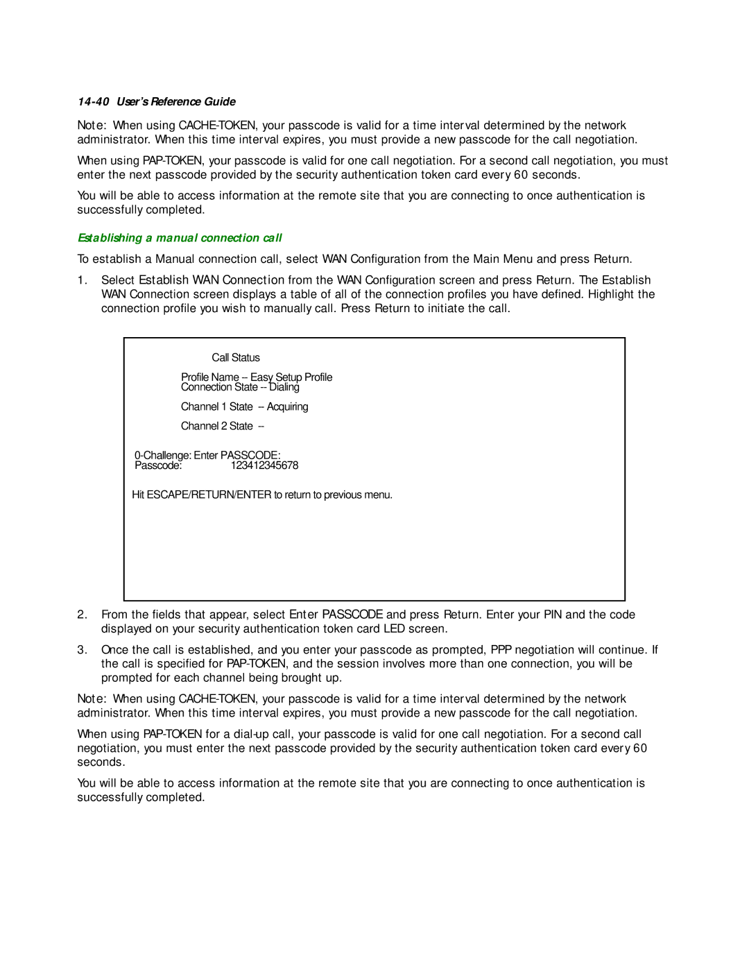 Netopia R2020 Establishing a manual connection call 