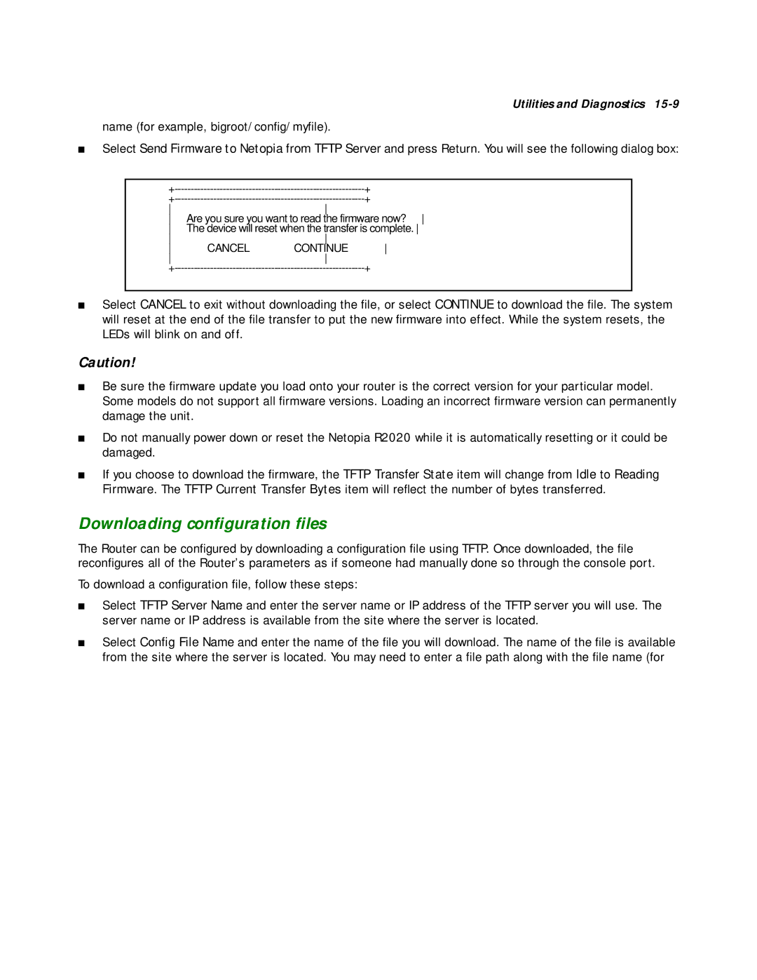 Netopia R2020 manual Downloading conﬁguration ﬁles 