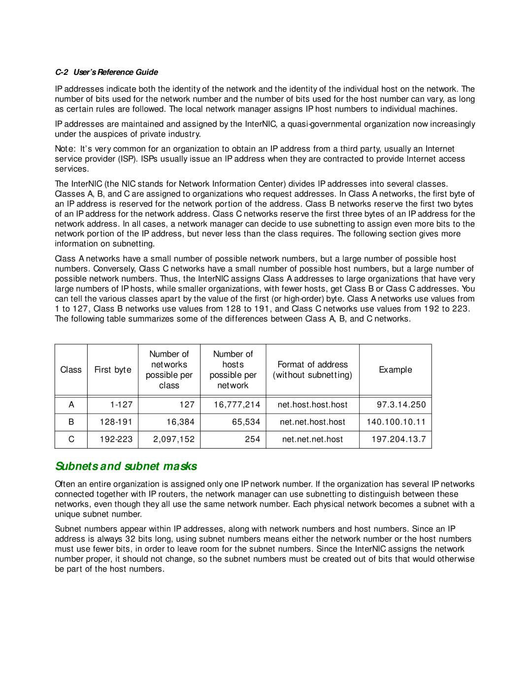 Netopia R2020 manual Subnets and subnet masks 