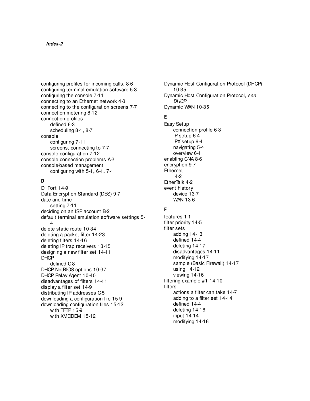 Netopia R2020 manual Index-2 