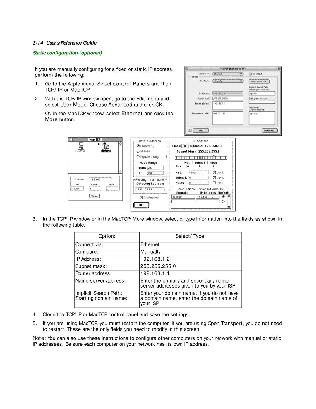 Netopia R2020 manual TCP/IP or MacTCP 