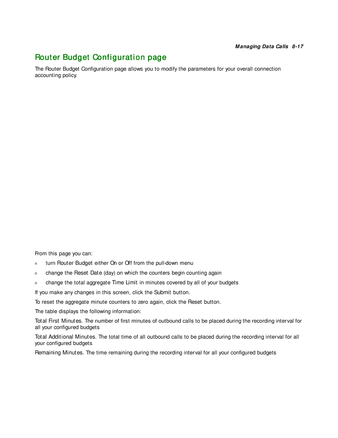 Netopia R2020 manual Router Budget Configuration 