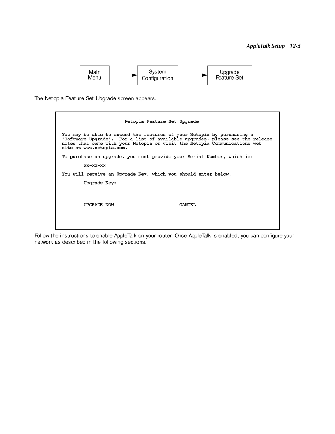 Netopia R2121 manual Upgrade Feature Set 