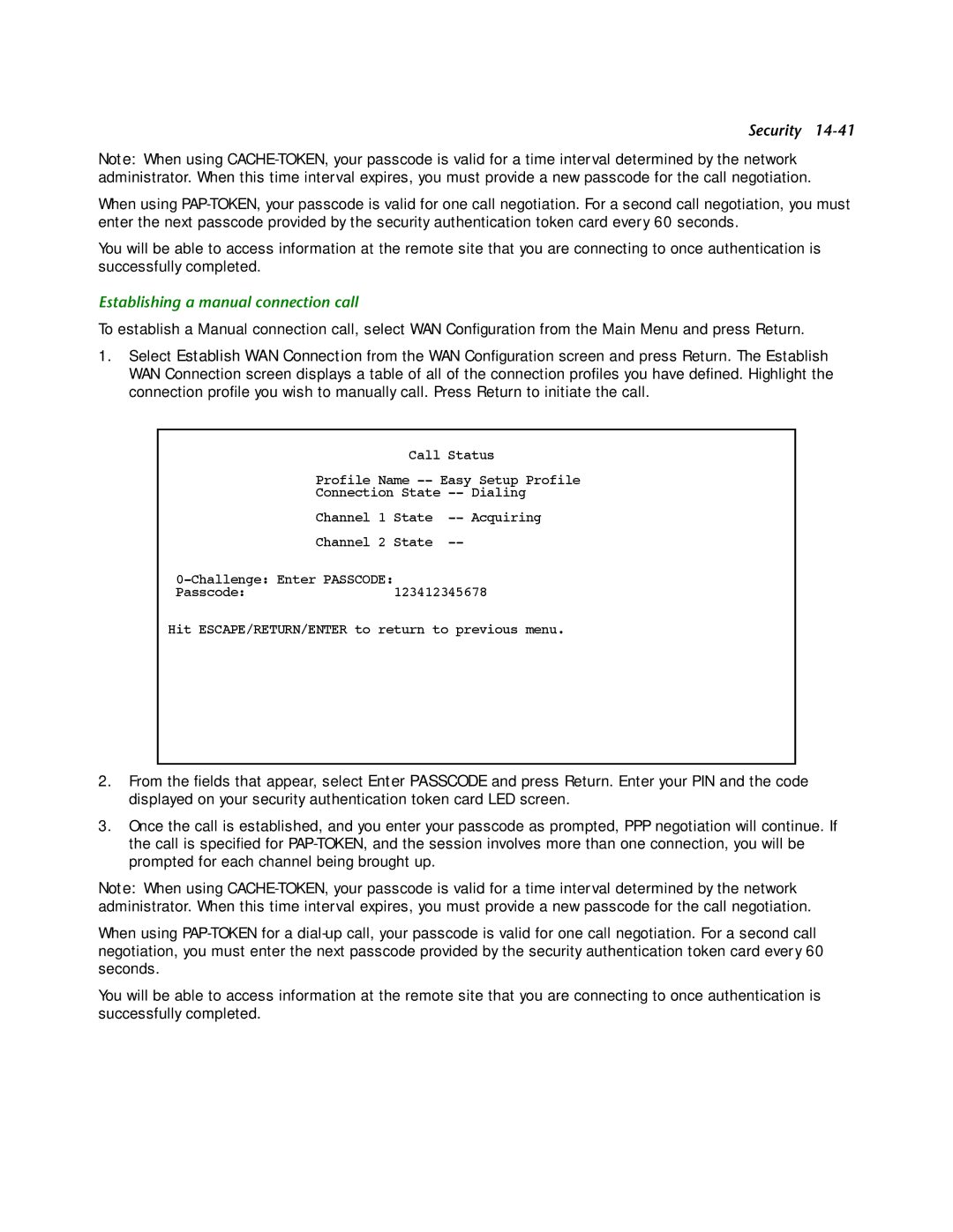 Netopia R2121 Establishing a manual connection call 