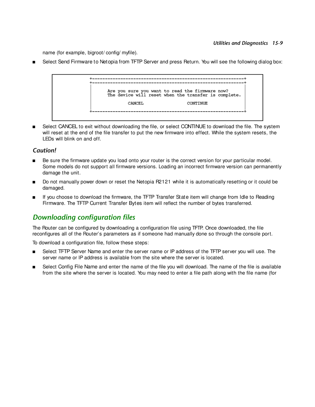 Netopia R2121 manual Downloading conﬁguration ﬁles 